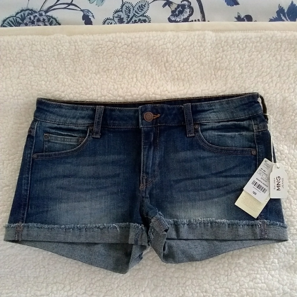 MNG cuffed cut off jean shorts